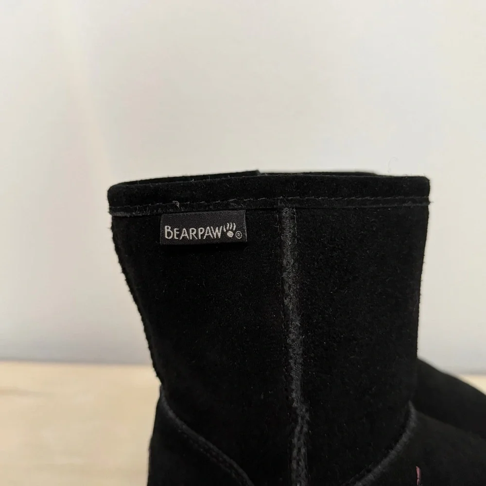 Bearpaw Black Suede Elle Short Boots